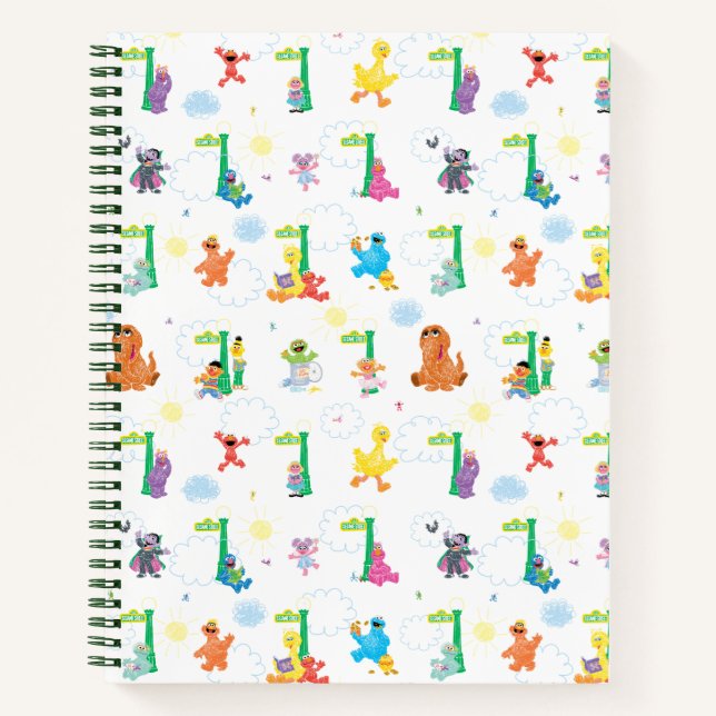 Sunny Day Sesame Street Pattern Notebook (Front)