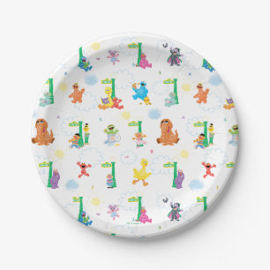 Sunny Day Sesame Street Pattern Paper Plate