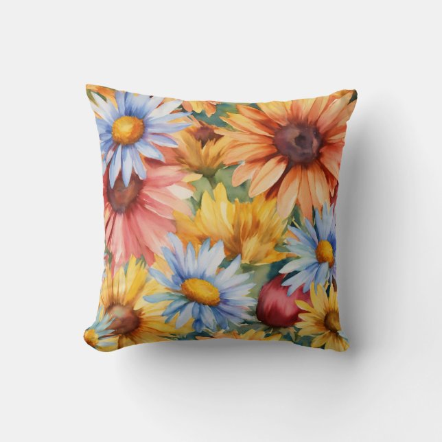 Sunny Day Sunflower Accent Pillow" Cushion (Front)