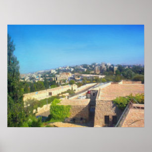 Sunny Day Yemin Moshe View JerIsalem Israel Oil Poster