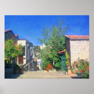 Sunny Day Yemin Moshe View Jerusalem Israel Oil Poster