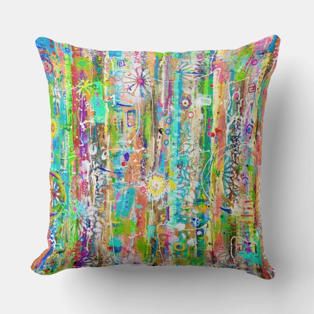 Sunny Days 20 x 20 Cotton Throw Pillow (Front)