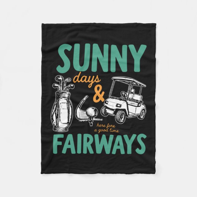 Sunny Days And Fairways Artwork Fleece Blanket (Front)