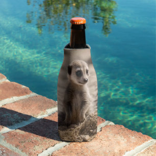 "Sunny Days: Baby Meerkat's Beach Adventure" Bottle Cooler