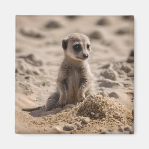 "Sunny Days: Baby Meerkat's Beach Adventure" Magnet