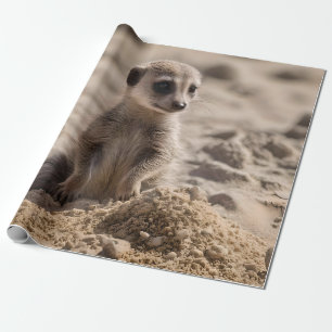 "Sunny Days: Baby Meerkat's Beach Adventure" Wrapping Paper