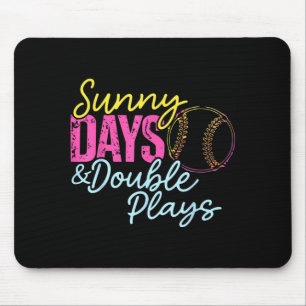 Sunny Days Double Plays Softball Mama Baseball Mouse Pad