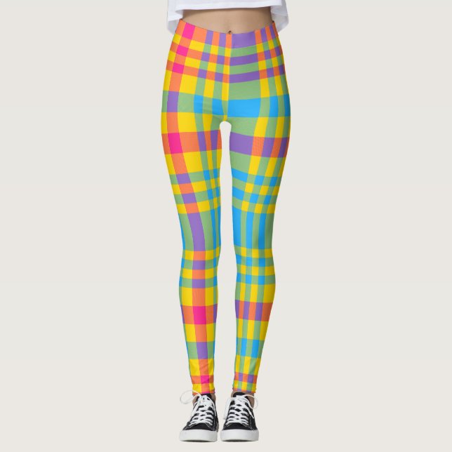 Sunny Days Plaid Leggings (Front)