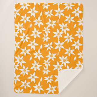 Sunny Delight flower pattern Sherpa Blanket
