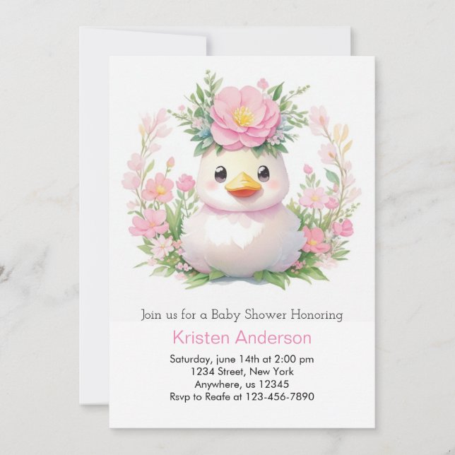 Sunny Ducklings Baby Shower Invitation (Front)
