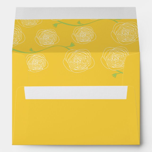Sunny Elegance Yellow Wedding  Envelope (Back (Bottom))
