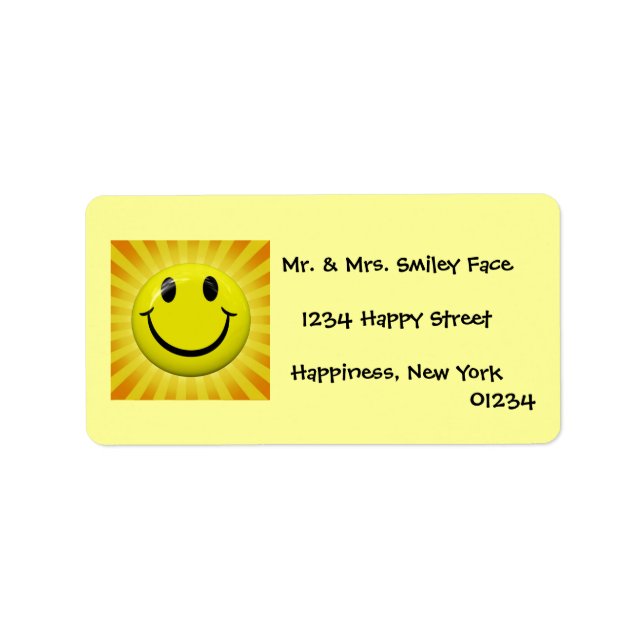 Sunny Face Labels (Front)