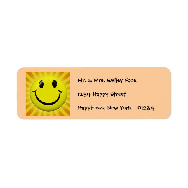 Sunny Face Labels (Front)