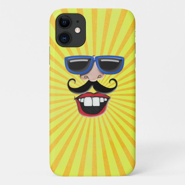 Sunny face with sunglasses Case-Mate iPhone case (Back)