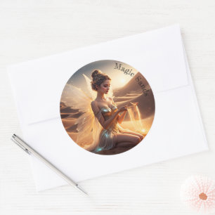 Sunny fairy women colour desert lovely luxury  classic round sticker