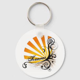 Sunny Floral Graphic Kansas Keychain