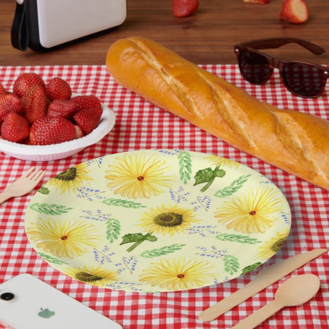 Sunny Floral Pattern Napkins Paper Plate (Picnic)