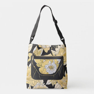 Sunny Floral Touch Purse AI art Crossbody Bag