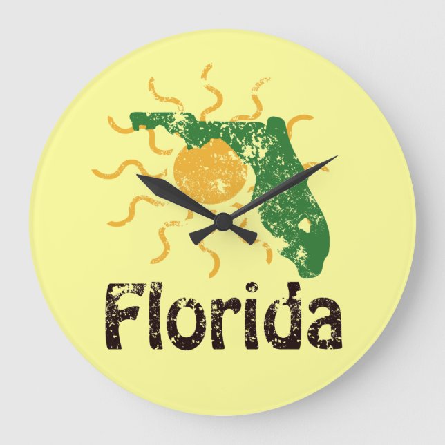 Sunny Florida Large Clock (Front)