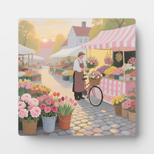 Sunny Flower Street Scene Plaque