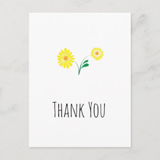 Sunny flower thank you postcard