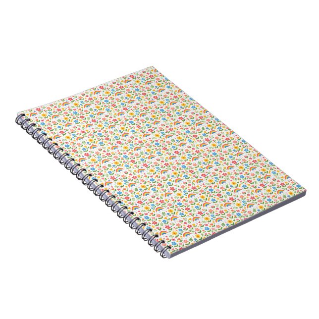 Sunny Flowery Rainbow Day Notebook (Right Side)