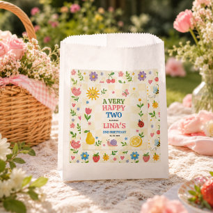 Sunny Garden 2nd Birthday Floral Picnic Party Favour Bag