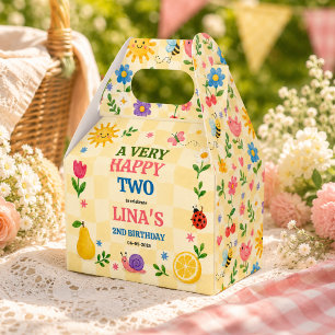 Sunny Garden 2nd Birthday Floral Picnic Party Favour Box