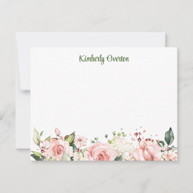 Sunny Garden Personalised Flat Note Card (Front)