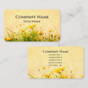 sunny garden yellow flowers flowers custom business card