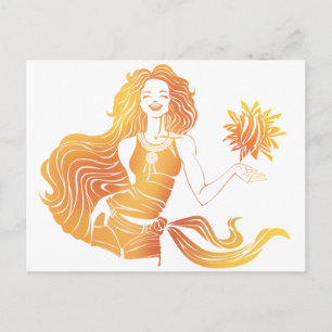 Sunny girl postcard