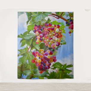 Sunny Grapevine – Colourful Grapes Still Life Pain Tapestry