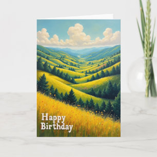 Sunny Hillside Birthday Card