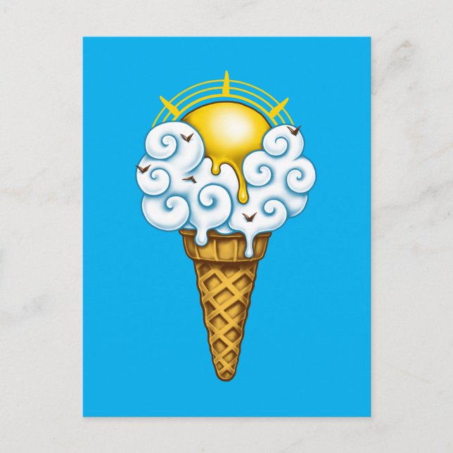Sunny Ice Cream Postcard (Front)