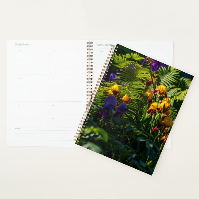 Sunny Iris Flowers Garden Fern Plants Planner (Display)