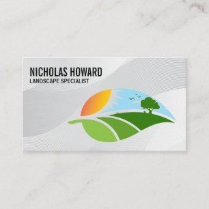Sunny Landscape Scenery   Greenery Business Card