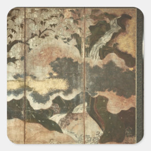 Sunny Landscape Square Sticker