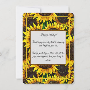 Sunny Large Sunflowers Holiday Card
