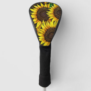 Sunny Large Sunflowers Pattern Golf Head Cover