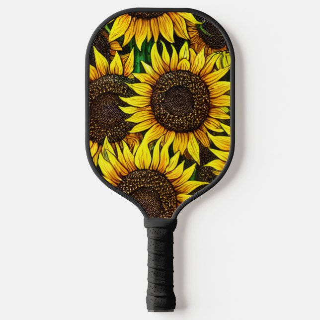 Sunny Large Sunflowers Pattern  Pickleball Paddle (Front)
