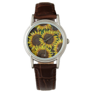 Sunny Large Sunflowers Pattern   Watch