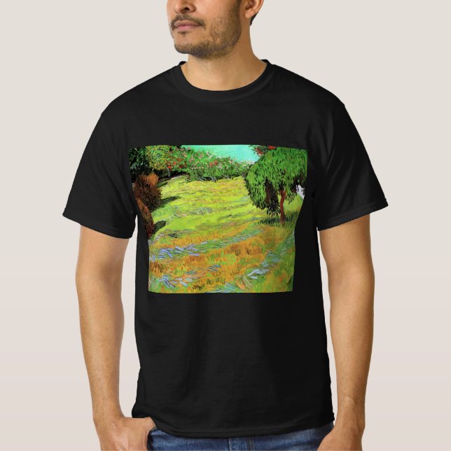 Sunny Lawn in a Public Park by Vincent van Gogh T-Shirt (Front)