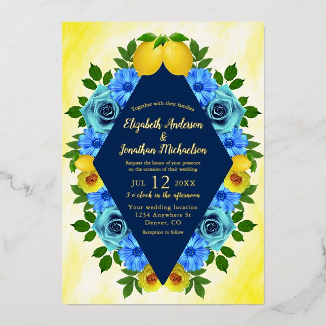 Sunny Lemon Floral Wedding (Front)