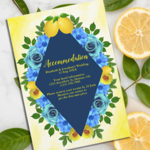 Sunny Lemon Floral Wedding Accommodation Enclosure Card