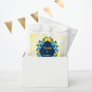 Sunny Lemon Floral Wedding Favour Bag