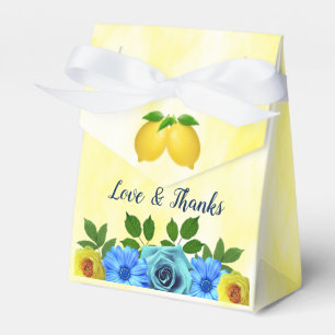 Sunny Lemon Floral Wedding Favour Box