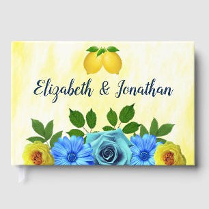 Sunny Lemon Floral Wedding Guest Book