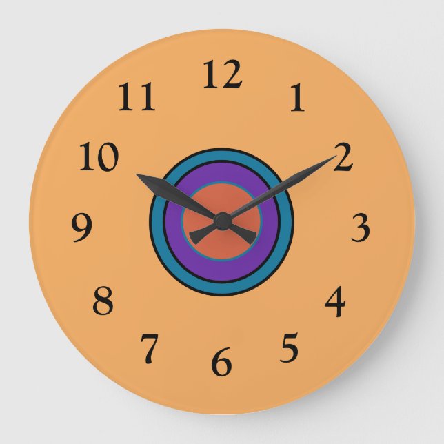 Sunny Lemon/Gold with Cerice Purple Centre Large Clock (Front)