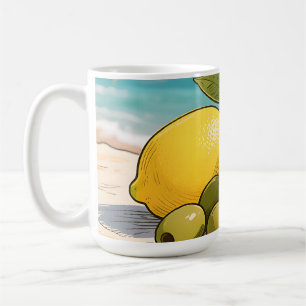 Sunny Lemon Olive Beachside Fresh Coffee Mug