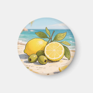 Sunny Lemon Olive Beachside Fresh Magnet